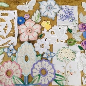 Vintage scrap pack floral motifs, snippets pack for reworking projects, arts, journaling, patchwork, slow stitching, card making and similar