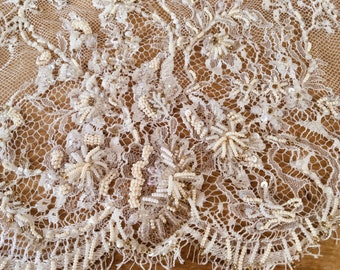 Beautiful beaded lace piece for incorporating into art projects, craft