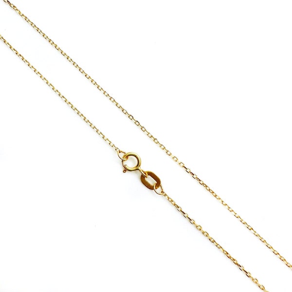 18ct Yellow Gold Delicate Trace Link Thin Chain 17 Inch, 1.0gm | Ideal For Gift
