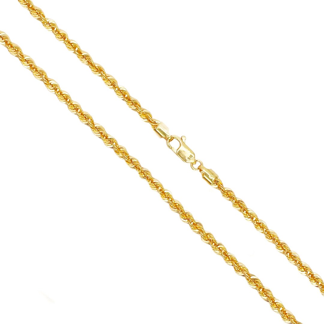 32gms Rope Chain 22ct Gold Rope Chain Lightweight Necklace 24 Inches 3 Mm Width - Etsy