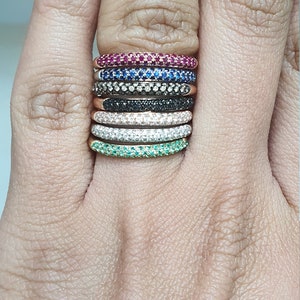 14Carat White ,Rose & Yellow Gold Half Eternity Stacking Band Ruby, Emerald, Sapphire, Brown Diamonds, Black Diamonds , White diamonds