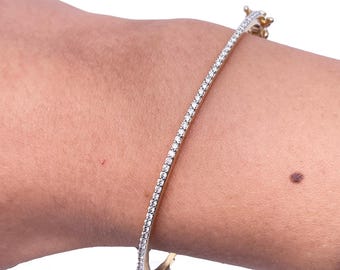 18 Karat Gelbgold Naturdiamant Hochglanzpolierter Fancy Armreif 0,52ct