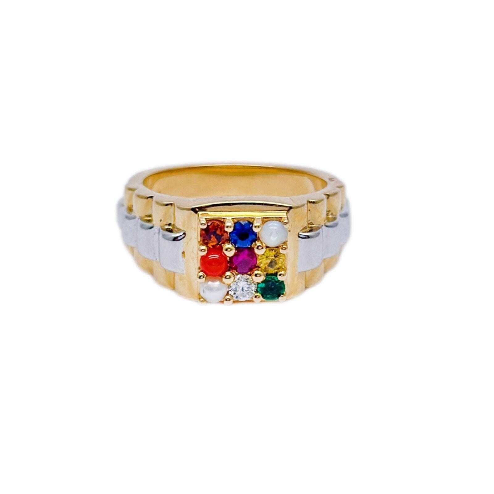 Buy CEYLONMINE Natural Certified Navratna Stone Nine Planet Adjustable Ring  Gold Plated Ring Online at Best Prices in India - JioMart.