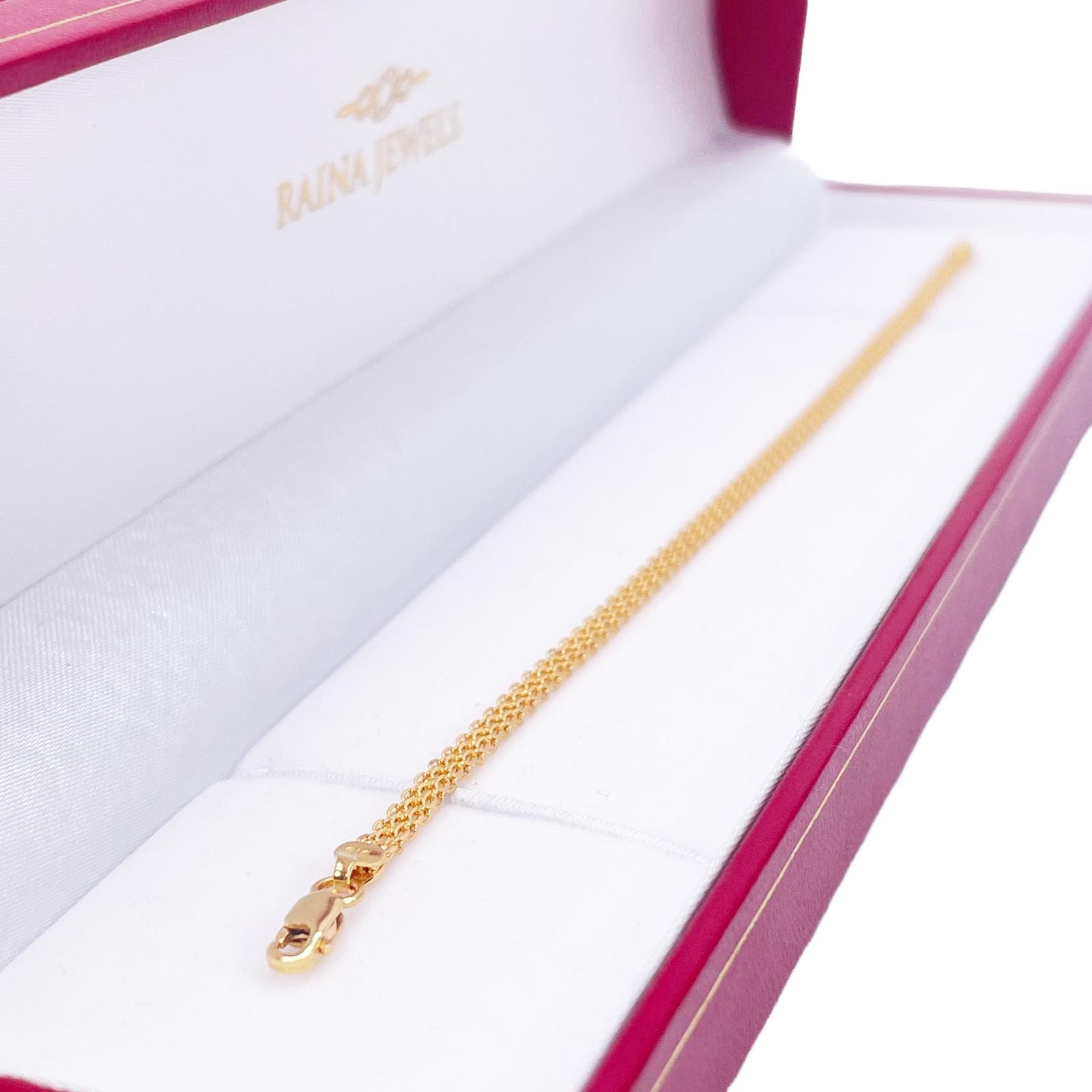22ct Yellow Gold Flat High Polished Chain Bracelet 7 Inches