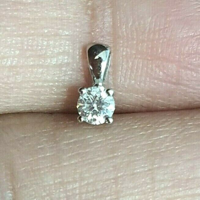 1,75 Karat Runde Echt 14K Weißgold Erstellt Diamant Solitär Anhänger
