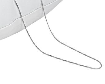 Platinum Curb Chain Necklace 18 Inches 0.8mm Width