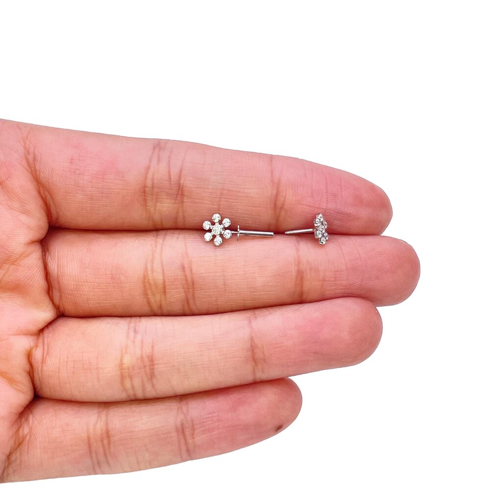 YOQUCOL Orecchini A Clip Fiore Quadrifoglio Con Zirconi – Placcati Oro, Senza Buco