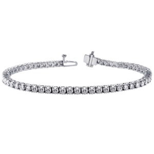 18Carat White Gold Diamond Tennis Bracelet 4 Claw 1.00 carats 7" Inches