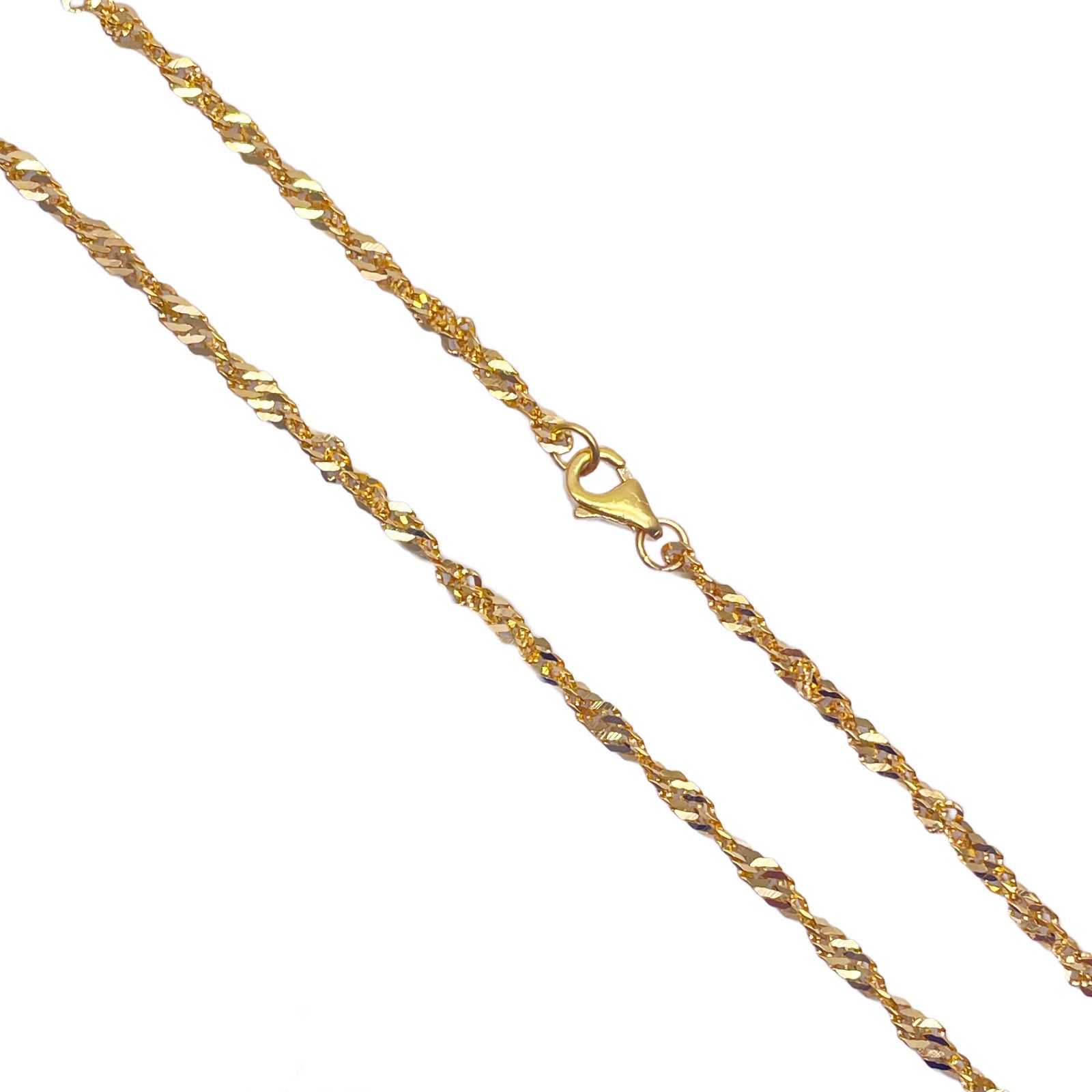 22ct Yellow Gold Fancy Twisted Ripple Chain Necklace 18inches 2.4
