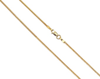 22ct Yellow Gold Solid Foxtail Chain Necklace 18 Inches 1.2mm Width
