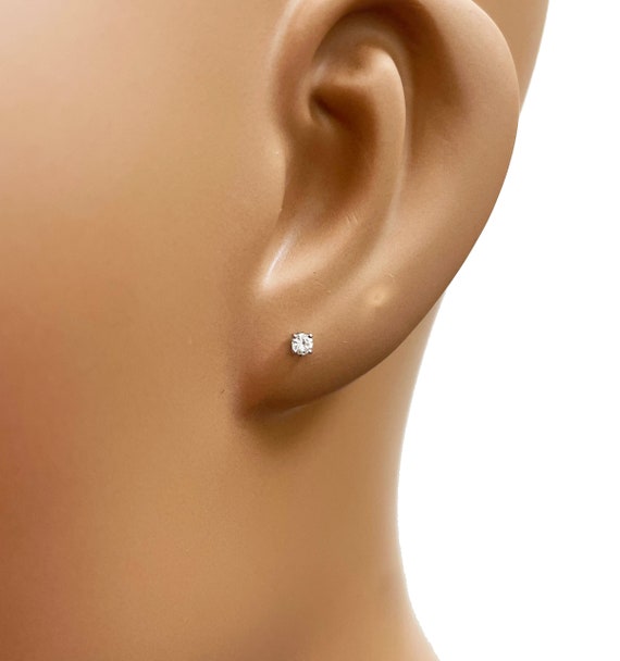 Orecchini Punto Luce Diamantati A 4 Griffe Da Donna In Oro 18 Carati Lobo Zot031 Diamantata Art22404