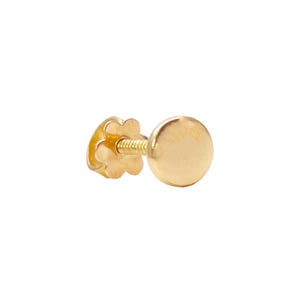 22 kt geelgouden handgemaakte platte tragus/kraakbeen enkele oorbel