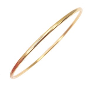 22 Karat Gelbgold Massiver runder Draht handgemachter schlichter Armreif 16,5g, handgefertigt in UK, Solid Gold Armreif