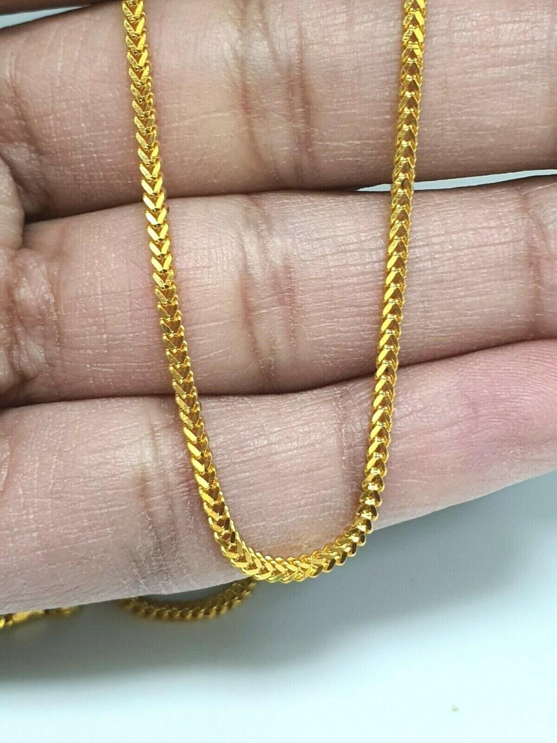 22K Yellow Gold Mens/ladies Chain Necklace 22 Inches Long Hallmarked Etsy