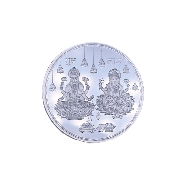 Silver Coin Laxmi Ganesh Silver Diwali / Dhanteras / Gift Fine 999.9