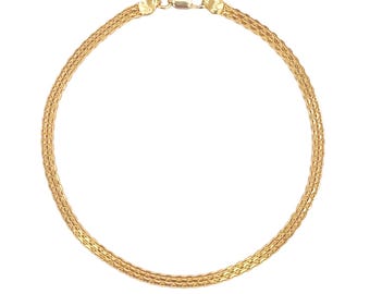22 Karat Gelbgold Flach Hochglanzpoliert Kettenarmband 7 Zoll 2,4 mm Breit