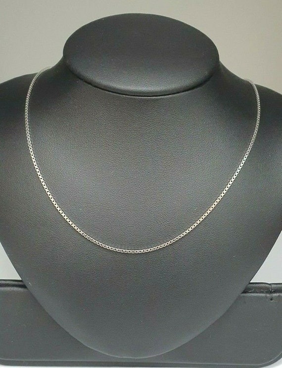 14k white gold box chain 18 inch deals