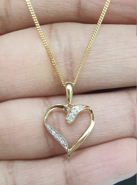 Two Hearts Diamond Pendant Necklace | Jewelry by Johan - Jewelry by Johan