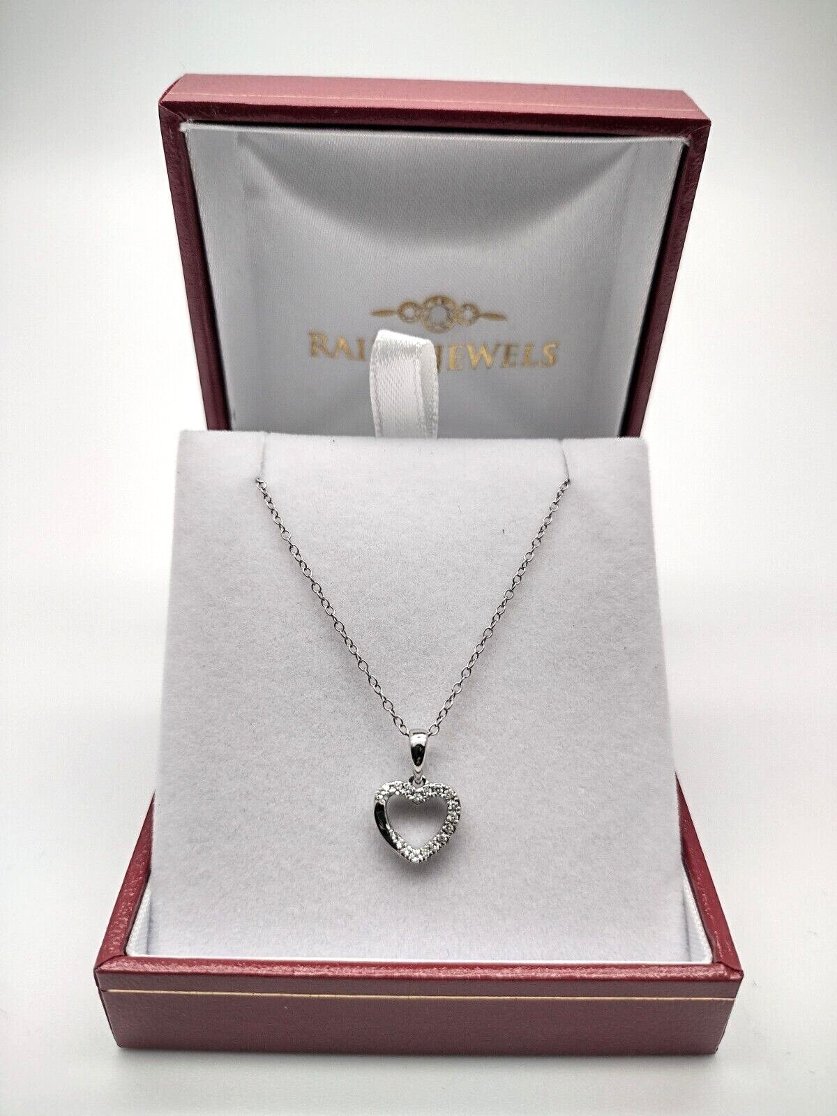 0,75 Karat Natürlicher Diamant Herz Halskette G SI 14K Weißgold