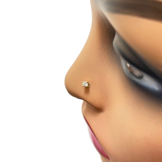 Diamond Nose Stud Nose Pin 18ct White Yellow Gold 0.07 Carats 4
