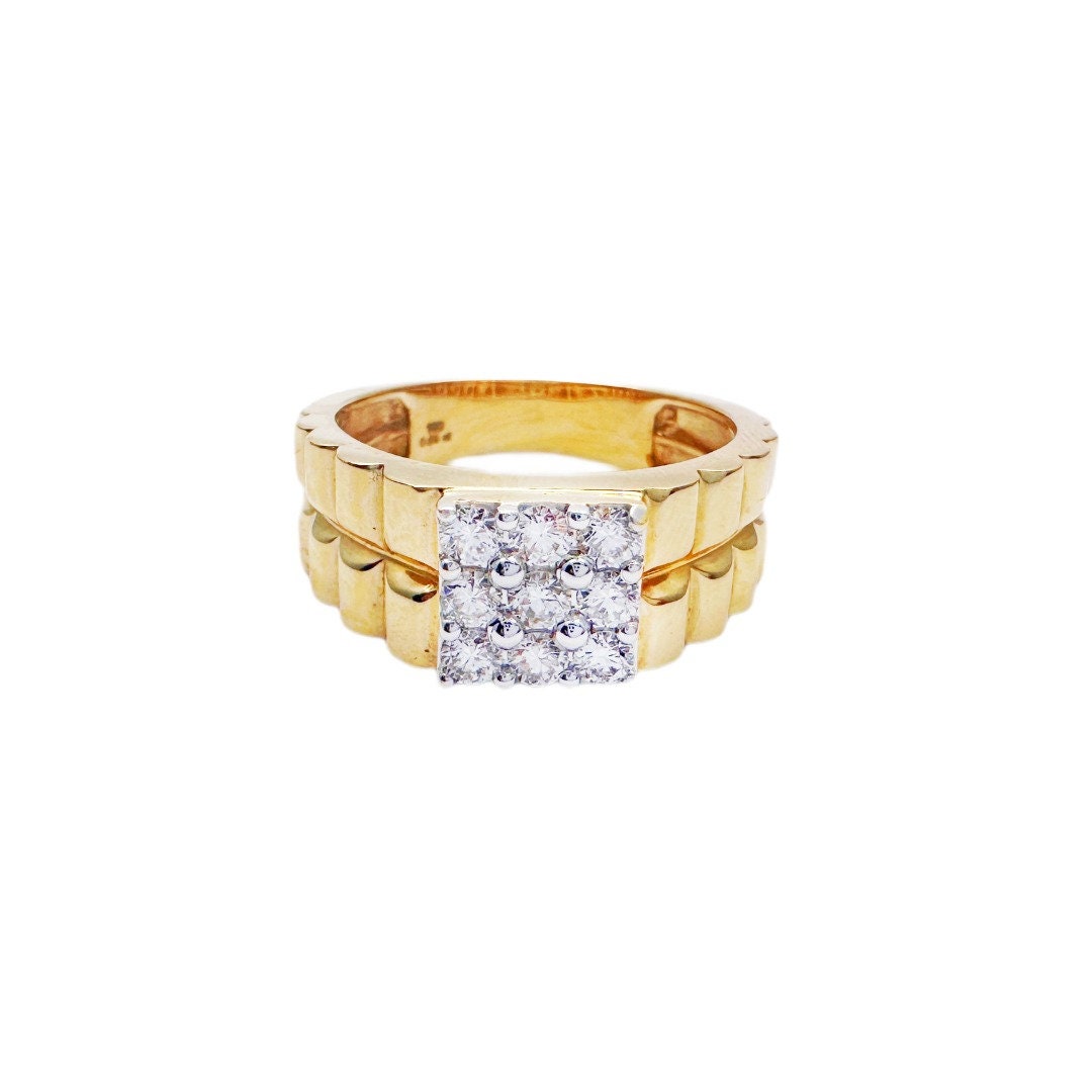 0.36 ct 6mm Comfort-fit Etched Channel Set 9-Stone Channel Diamond Ring In  14K Yellow Gold CF526533YG-IBMD