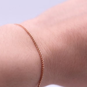 18 Karat Rose Gold Spiga Kettenarmband 19,5 cm mit 1,7 g/m²