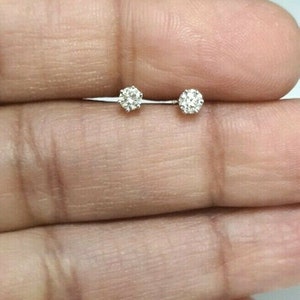 14Carat Yellow Gold Round Diamond Six Claws Stud Earrings 0.20ct GSI