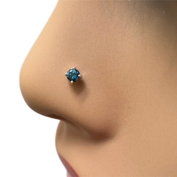 Light blue nose stud best sale