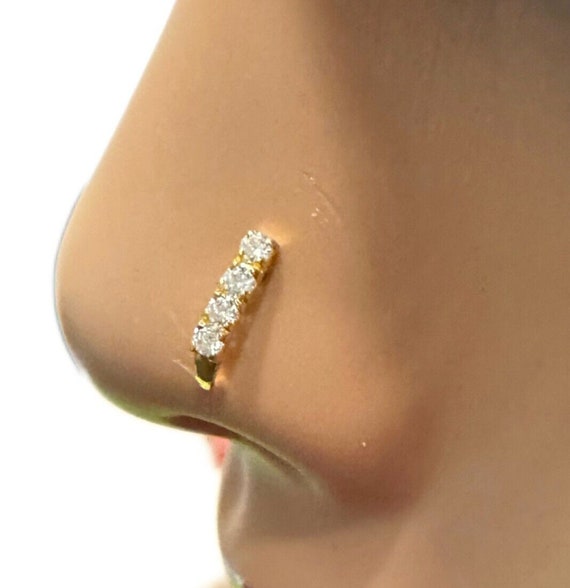 Gold stone nose pin deals