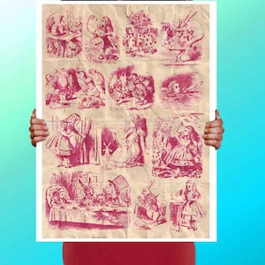 Alice In Wonderland Vintage style Pictures  - Art Print / Poster / Cool Art - Any Size