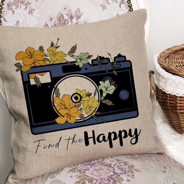 Find The Happy Camera Photogaphy Wild FLowers Floral - Kissenhülle mit oder ohne Innenkissen