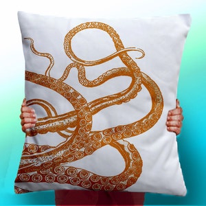 Orange Octopus Legs - Cushion / Pillow Cover / Panel / Fabric