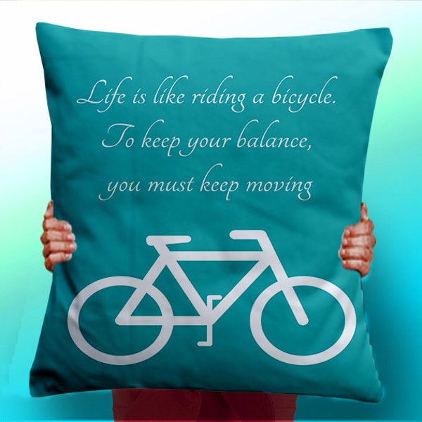 Bike Life Is Like Riding A Bicycle Keep Balance Keep Moving - Cushion / Pillow Cover / Panel / Fabric