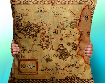 Narnia Map The Lion the witch and the wardrobe - Cushion / Pillow Cover / Panel / Fabric