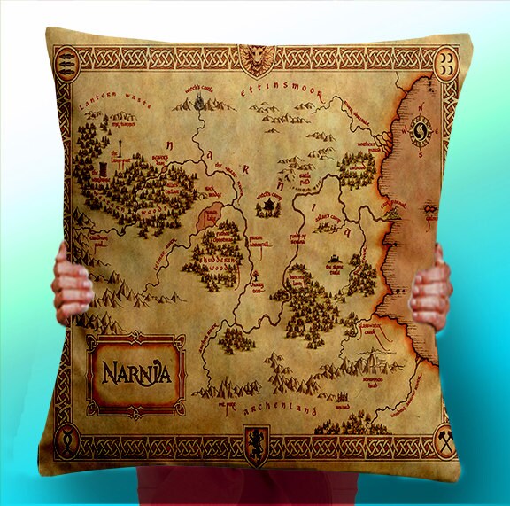 Map Of Narnia The Lion The Witch And The Wardrobe Narnia Map The Lion The Witch And The Wardrobe Cushion / | Etsy