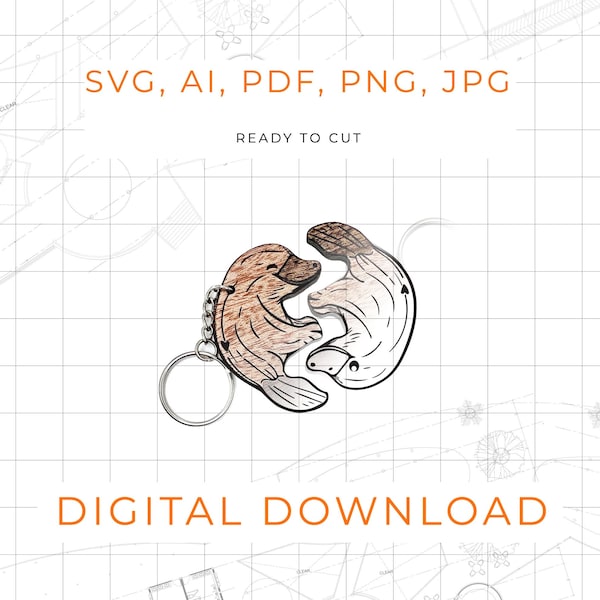 Interlocking Platypus Digital Pattern - Personal For Use - Illustrator, SVG, PNG, JPG