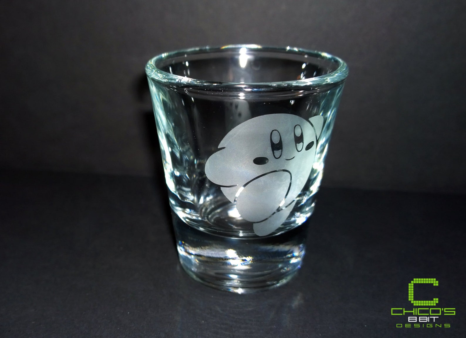 Kirby's Adventure Kirby Etched Shot Glass Etsy