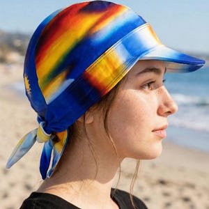Kapelusz pływacki Nammu Classic Print Visor UPF 50+ | Wyraziste wzory + elastyczny daszek | Osłona twarzy | Trójkątny tył | Snorkeling na plaży i basenie