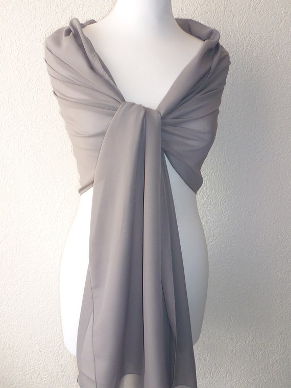 grey chiffon shawl
