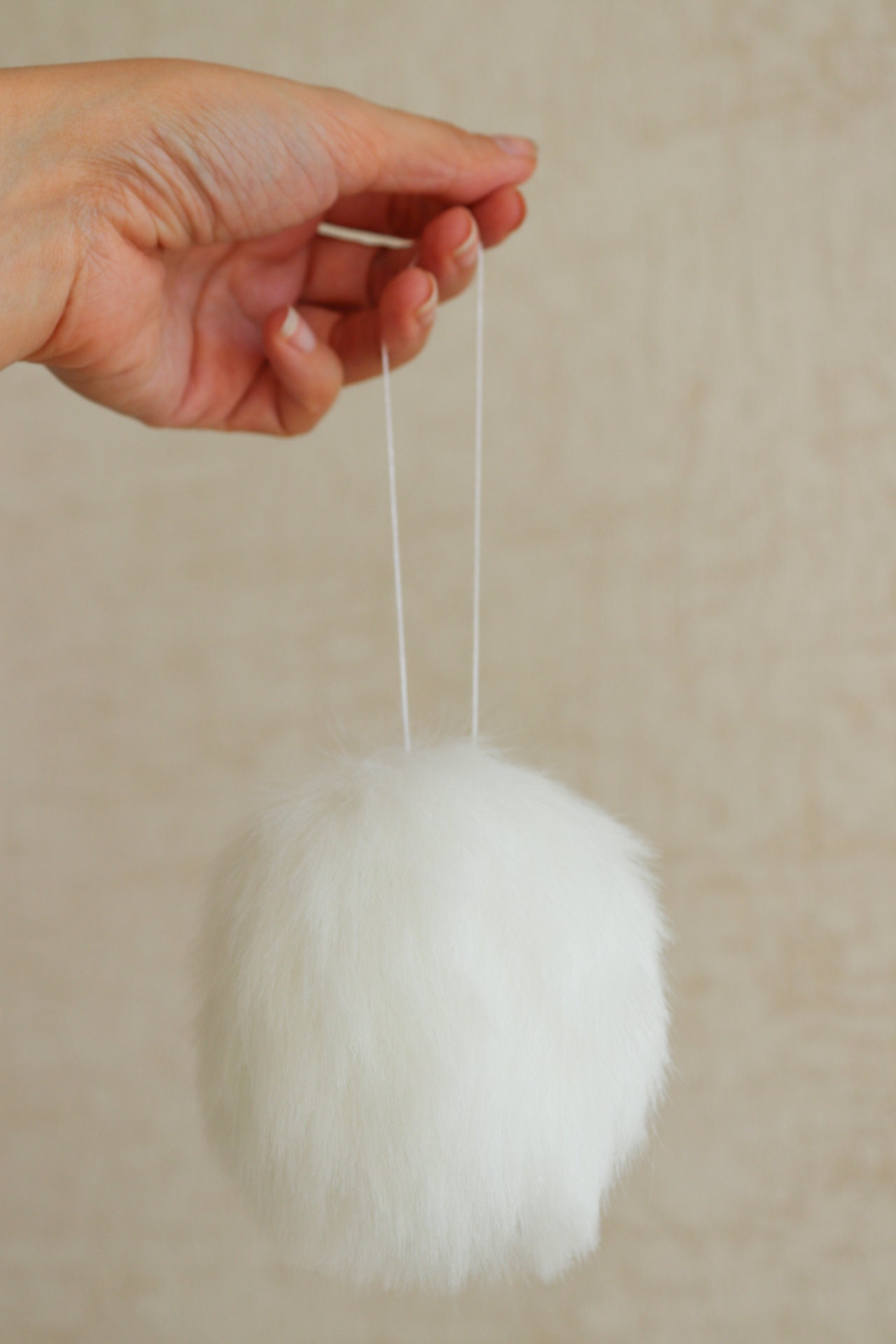 Snowball Christmas ornament fluffy toy white decoration Etsy