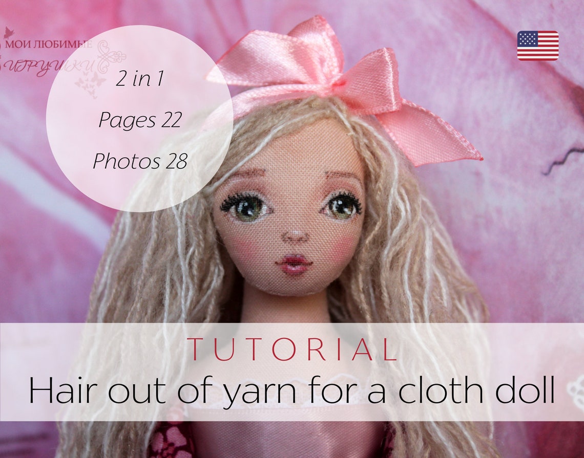 Tutorial 2 in 1 How to make hair out of yarn for a cloth doll Etsy