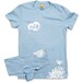 Loving Skulls - Baby blue t-shirt and hot shorts undies set
