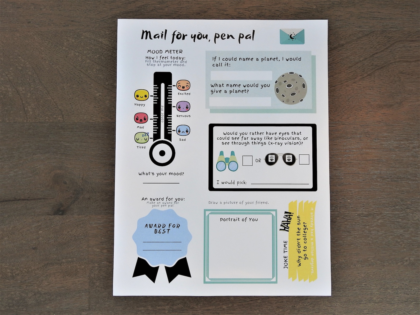 Pen Pal Stationery Printable Stationery for Kids - Etsy