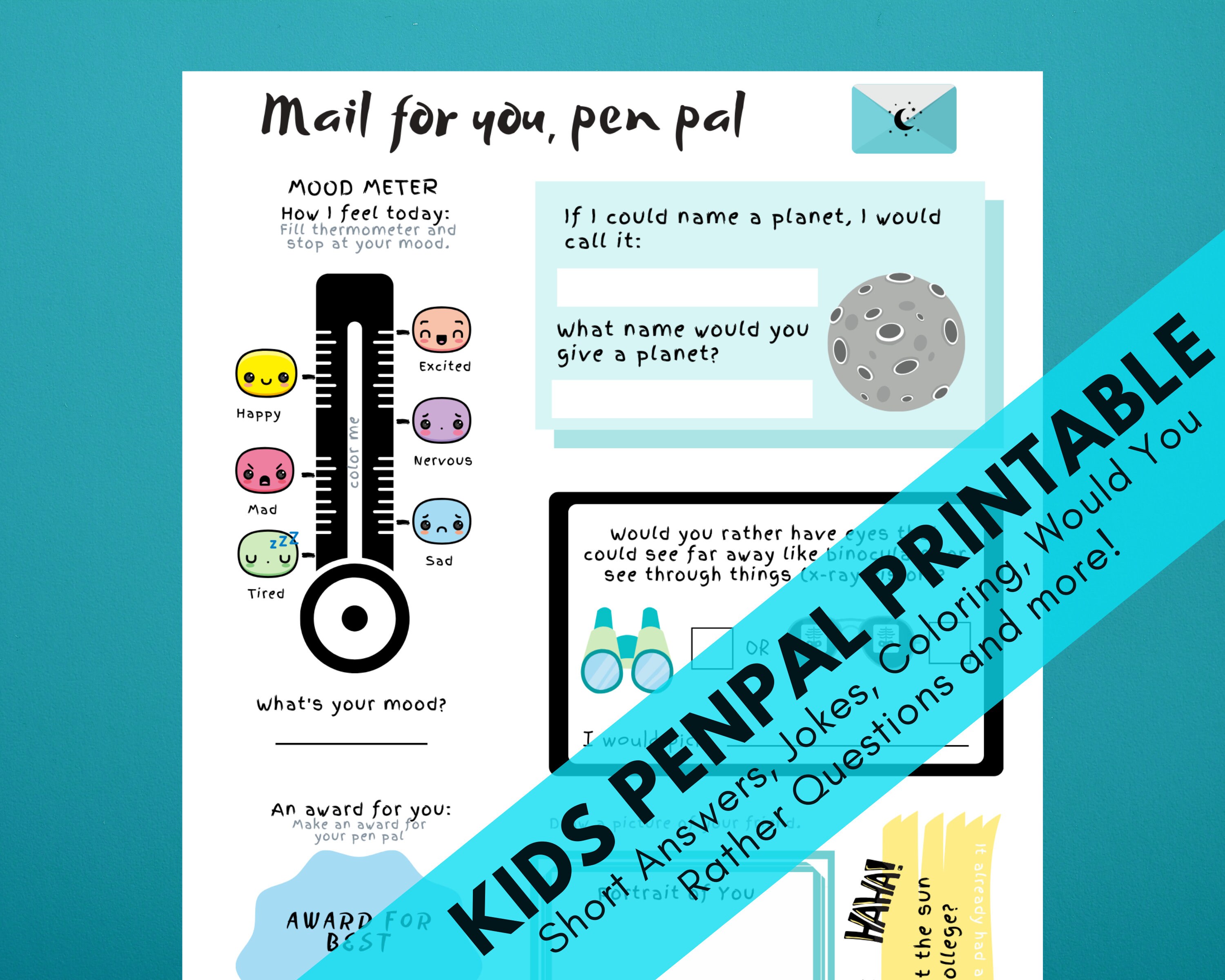 Pen Pal Stationery Printable Stationery for Kids | Etsy