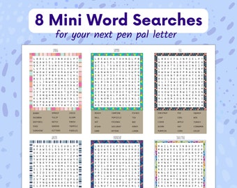 Mini Word Searches - Printable Pocket Word Searches for Snail Mail