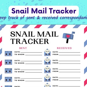 Snail Mail Tracker - Pen Pal Tracker