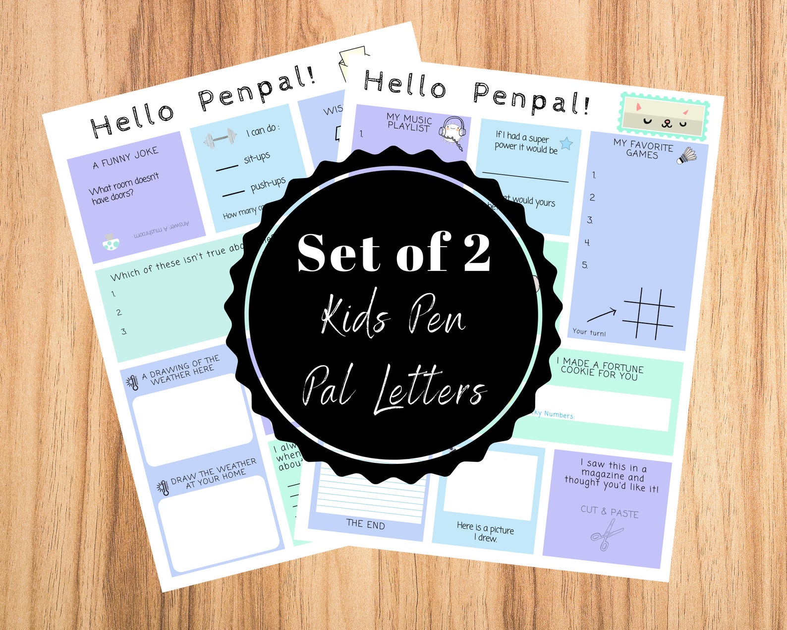 Pen Pal Printable for Kids - Pen Pal Template - Pen Pal Set - Pen Pal ...