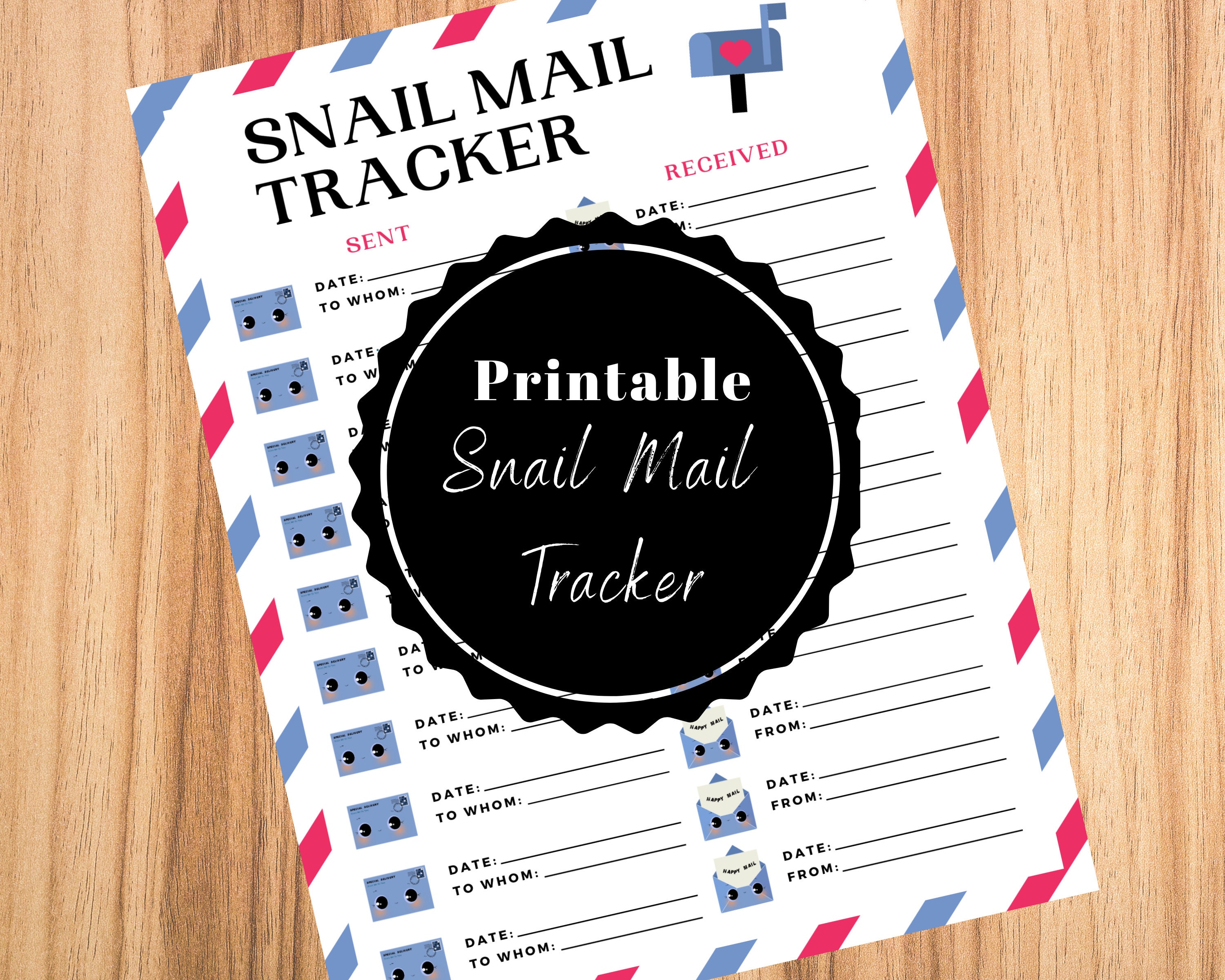 Snail Mail Tracker Pen Pal Tracker Etsy