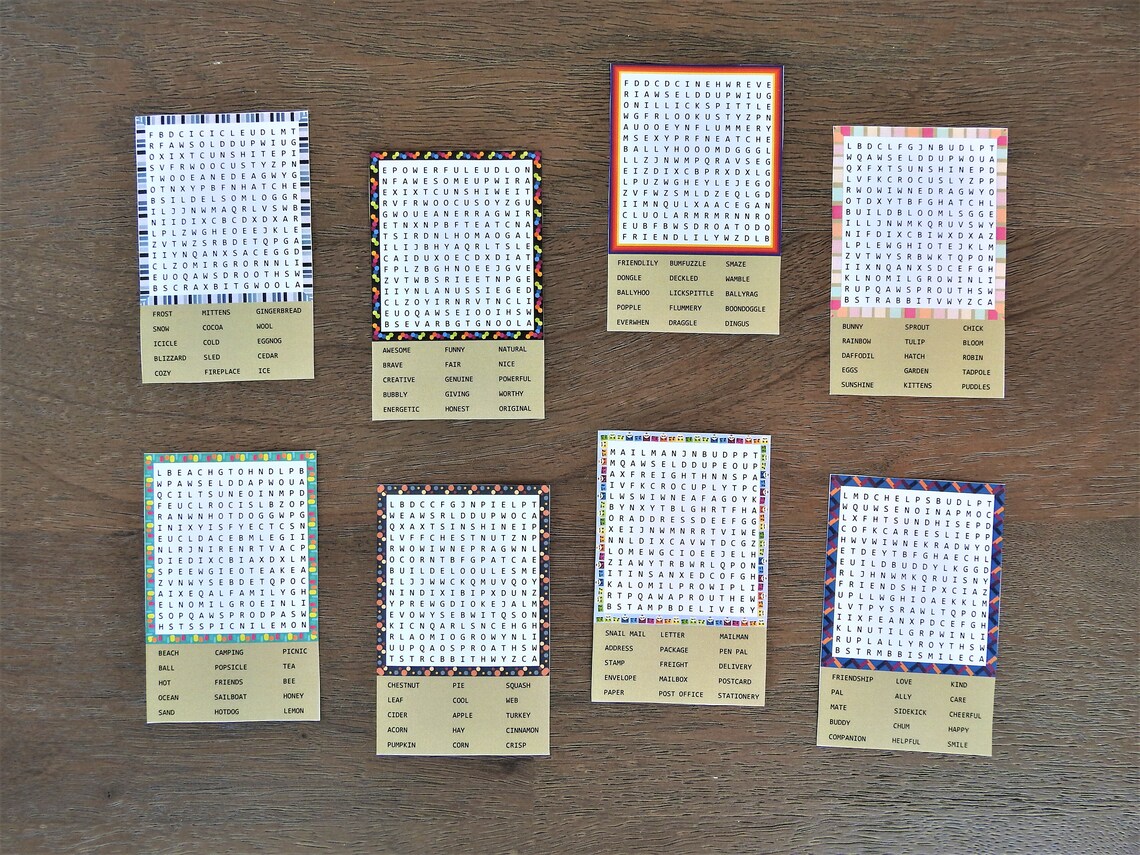 Mini Word Searches: Printable Snail Mail Activity (PDF) - Etsy