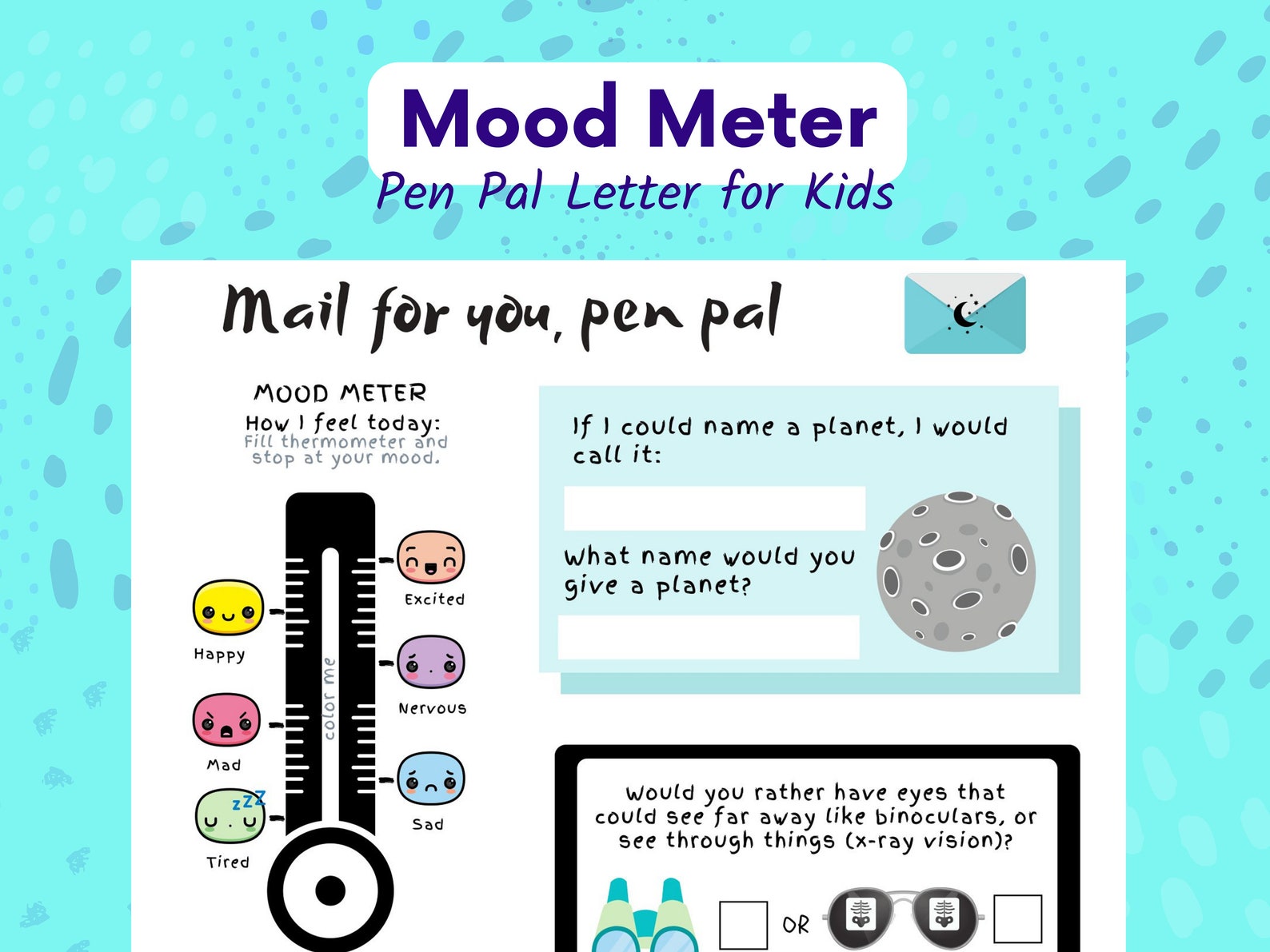 Pen Pal Stationery Printable Stationery for Kids - Etsy